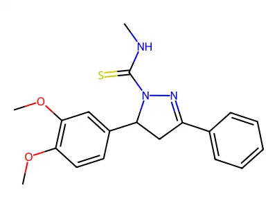 5-(3,4-dimethoxyphenyl)-N-methyl-3-phenyl-4,5-dihydro-1H-pyrazole-1-carbothioamide structure
