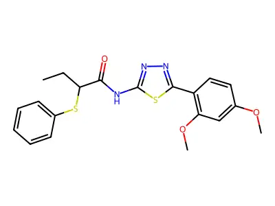 N-(5-(2,4-dimethoxyphenyl)-1,3,4-thiadiazol-2-yl)-2-(phenylthio)butanamide structure