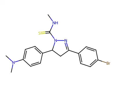 3-(4-bromophenyl)-5-[4-(dimethylamino)phenyl]-N-methyl-4,5-dihydro-1H-pyrazole-1-carbothioamide structure