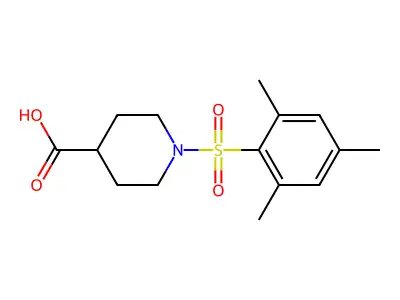 1-(Mesitylsulfonyl)piperidine-4-carboxylic acid structure