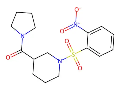 [1-(2-Nitrophenyl)sulfonylpiperidin-3-yl]-pyrrolidin-1-ylmethanone structure