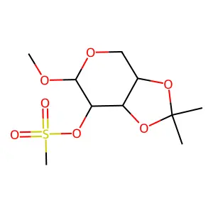Methyl 2-O-mesyl-3,4-isopropylidene-beta-d-arabinoside structure
