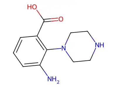 3-Amino-2-piperazin-1-ylbenzoic acid structure
