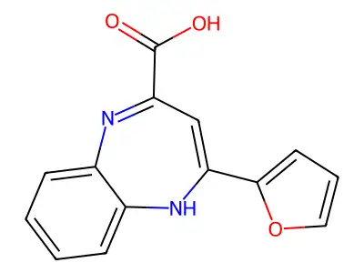 2-(furan-2-yl)-1H-1,5-benzodiazepine-4-carboxylic acid structure