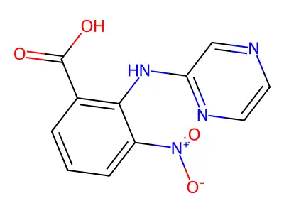 3-nitro-2-(pyrazin-2-ylamino)benzoic Acid structure