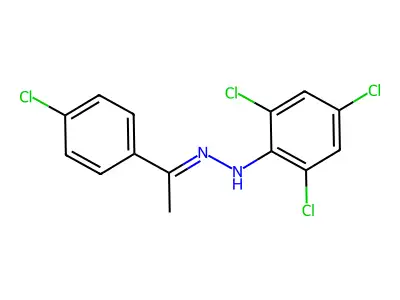 2,4,6-trichloro-N-[1-(4-chlorophenyl)ethylideneamino]aniline structure