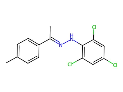 2,4,6-trichloro-N-[1-(4-methylphenyl)ethylideneamino]aniline structure