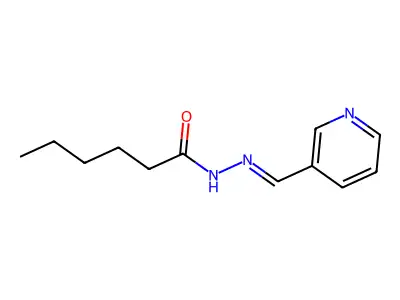 N-[(E)-pyridin-3-ylmethylideneamino]hexanamide structure