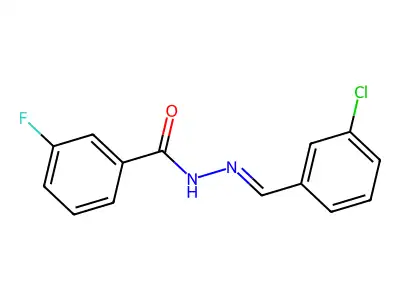 N-[(E)-(3-chlorophenyl)methylideneamino]-3-fluorobenzamide structure