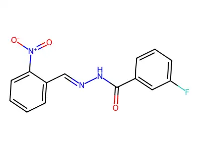 3-fluoro-N-[(E)-(2-nitrophenyl)methylideneamino]benzamide structure