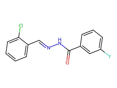 N-[(E)-(2-chlorophenyl)methylideneamino]-3-fluorobenzamide structure