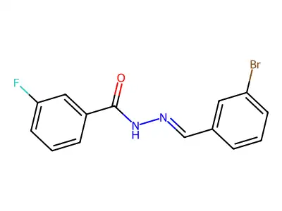 N-[(E)-(3-bromophenyl)methylideneamino]-3-fluorobenzamide structure
