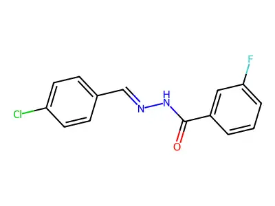 N-[(E)-(4-chlorophenyl)methylideneamino]-3-fluorobenzamide structure