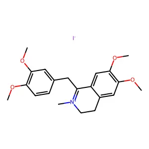 Isoquinolinium, 3,4-dihydro-6,7-dimethoxy-2-methyl-1-veratryl-, iodide structure