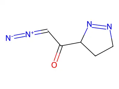 (E)-2-Diazonio-1-(4,5-dihydro-3H-pyrazol-3-yl)ethen-1-olate structure