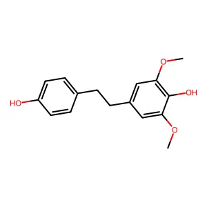4,4'-Dihydroxy-3,5-dimethoxydihydrostilbene structure