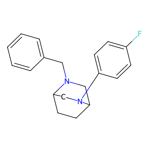 2-Benzyl-5-(4-fluorophenyl)-2,5-diazabicyclo[2.2.2]octane structure