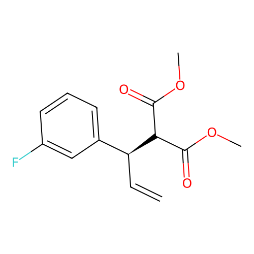 dimethyl 2-[(1R)-1-(3-fluorophenyl)prop-2-enyl]propanedioate structure