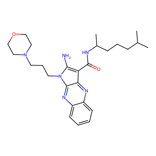 2-amino-N-(6-methylheptan-2-yl)-1-(3-morpholin-4-ylpropyl)pyrrolo[3,2-b]quinoxaline-3-carboxamide structure