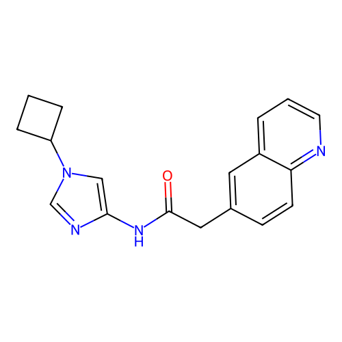 6-Quinolineacetamide, N-(1-cyclobutyl-1H-imidazol-4-yl)- structure