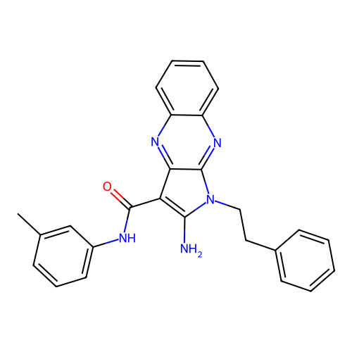 2-amino-1-phenethyl-N-(m-tolyl)-1H-pyrrolo[2,3-b]quinoxaline-3-carboxamide structure