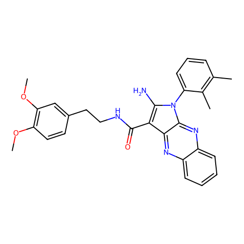 2-amino-N-(3,4-dimethoxyphenethyl)-1-(2,3-dimethylphenyl)-1H-pyrrolo[2,3-b]quinoxaline-3-carboxamide structure