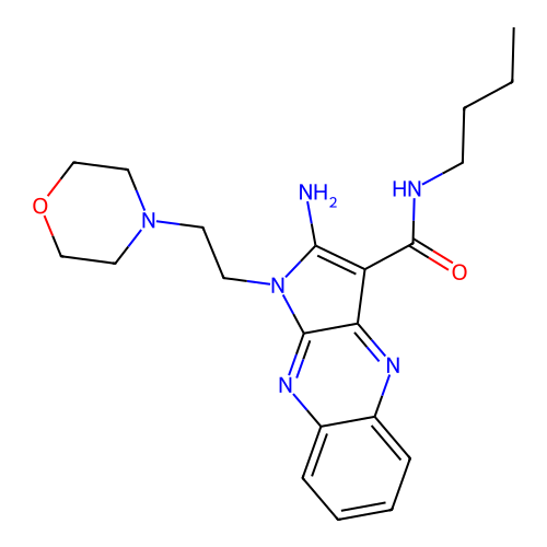 2-amino-N-butyl-1-(2-morpholin-4-ylethyl)pyrrolo[3,2-b]quinoxaline-3-carboxamide structure