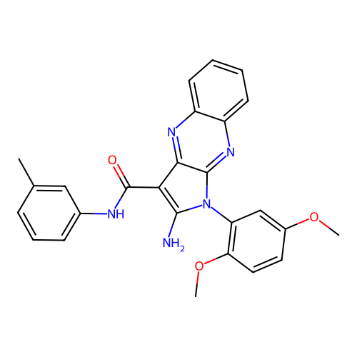 2-amino-1-(2,5-dimethoxyphenyl)-N-(3-methylphenyl)pyrrolo[3,2-b]quinoxaline-3-carboxamide structure