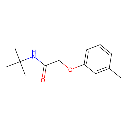 N-tert-butyl-2-(3-methylphenoxy)acetamide structure