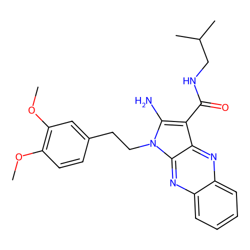 2-amino-1-(3,4-dimethoxyphenethyl)-N-isobutyl-1H-pyrrolo[2,3-b]quinoxaline-3-carboxamide structure