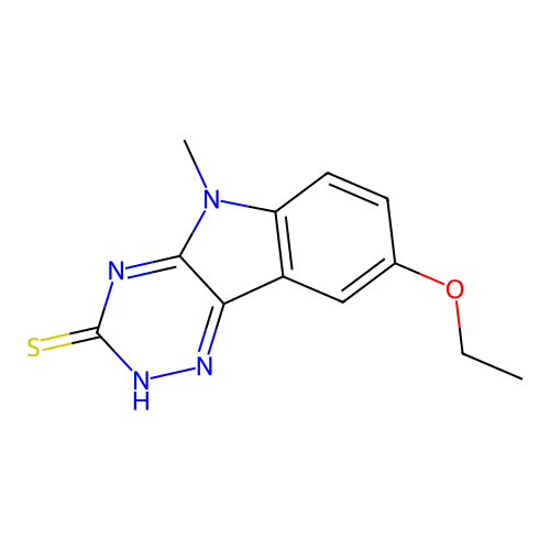 8-ethoxy-5-methyl-5H-[1,2,4]triazino[5,6-b]indole-3-thiol structure