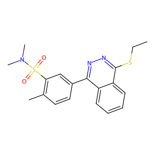 5-[4-(ethylsulfanyl)phthalazin-1-yl]-N,N,2-trimethylbenzenesulfonamide structure
