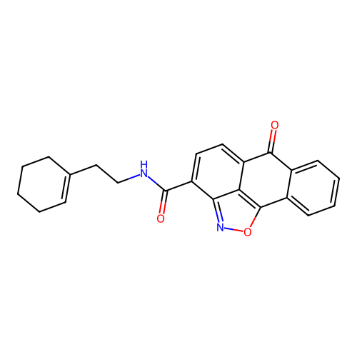 N-(2-(cyclohex-1-en-1-yl)ethyl)-6-oxo-6H-anthra[1,9-cd]isoxazole-3-carboxamide structure