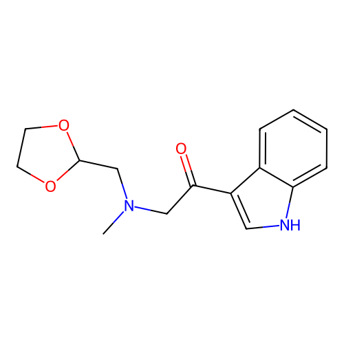2-[(1,3-dioxolan-2-ylmethyl)(methyl)amino]-1-(1H-indol-3-yl)ethanone structure