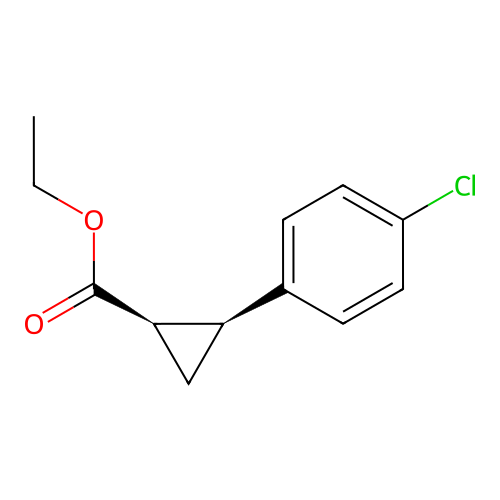 cis-ethyl (1R,2S)-2-(4-chlorophenyl)cyclopropane-1-carboxylate structure