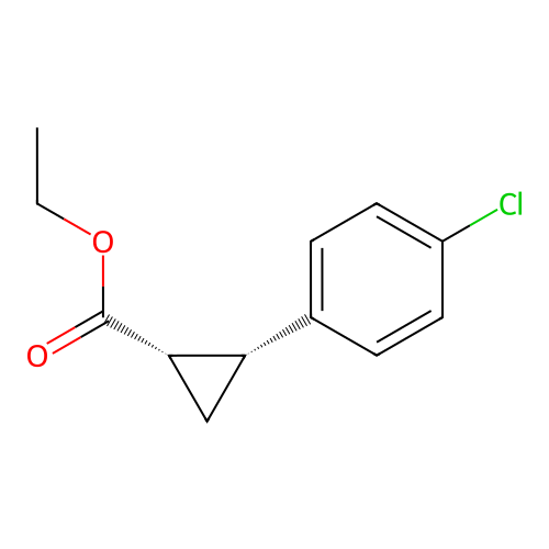 ethyl (1S,2R)-2-(4-chlorophenyl)cyclopropane-1-carboxylate structure