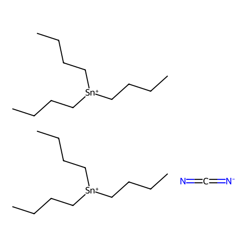 Azanidylidenemethylideneazanide;bis(tributylstannanylium) structure
