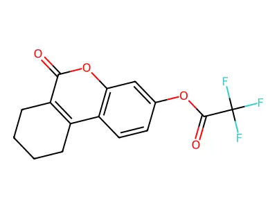6-oxo-7,8,9,10-tetrahydro-6H-benzo[c]chromen-3-yl trifluoroacetate structure