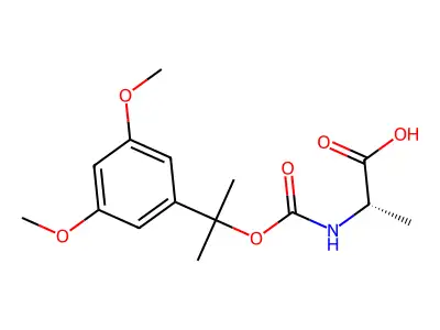 (2S)-2-[2-(3,5-dimethoxyphenyl)propan-2-yloxycarbonylamino]propanoic acid structure