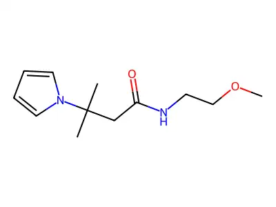 N-(2-Methoxyethyl)-3-methyl-3-(1H-pyrrol-1-yl)butanamide structure