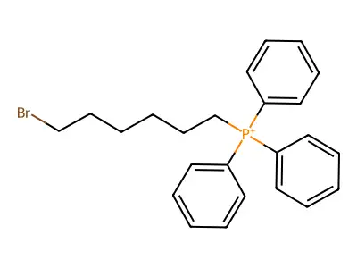 Bromo-hexyl-tri(phenyl)phosphorane structure