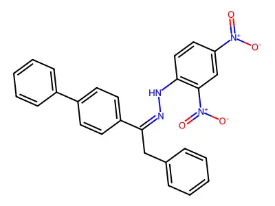 Acetophenone, 2,4a(2)-diphenyl-, (2,4-dinitrophenyl)hydrazone structure