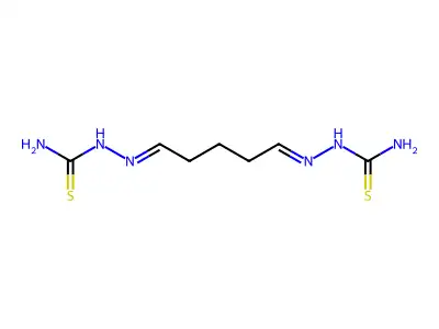 2,2'-(Pentane-1,5-diylidene)di(hydrazine-1-carboximidothioic acid) structure