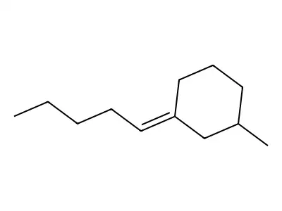 Cyclohexane,1-methyl-3-pentylidene- structure