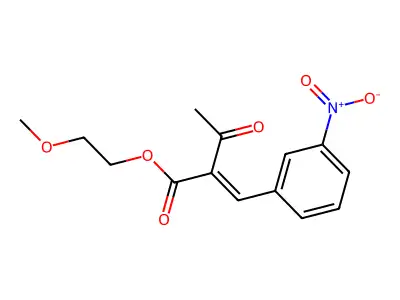 2-Methoxyethyl 2-(3-nitrobenzylidene)acetoacetate structure