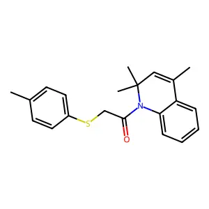 2-(4-Methylphenyl)sulfanyl-1-(2,2,4-trimethylquinolin-1-yl)ethanone structure