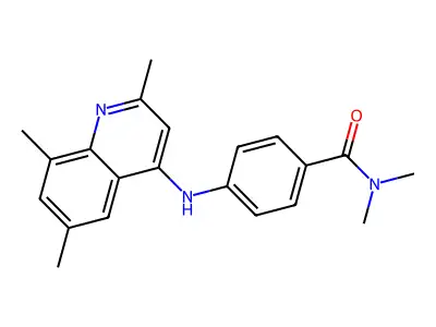 N,N-dimethyl-4-[(2,6,8-trimethylquinolin-4-yl)amino]benzamide structure