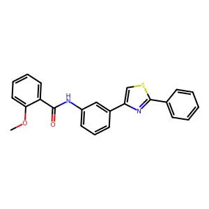 2-methoxy-N-[3-(2-phenyl-1,3-thiazol-4-yl)phenyl]benzamide structure