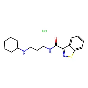 N-(3-(Cyclohexylamino)propyl)-1,2-benzisothiazole-3-carboxamide monohydrochloride structure
