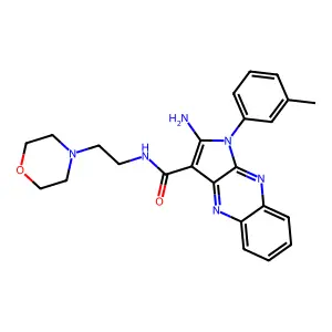 2-amino-1-(3-methylphenyl)-N-[2-(morpholin-4-yl)ethyl]-1H-pyrrolo[2,3-b]quinoxaline-3-carboxamide structure
